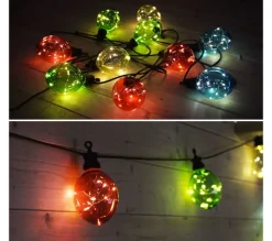 ALICE'S GARDEN Sapin Et Accessoire^Alice'S Garden Morphee - Guirlande Lumineuse Guinguette Exterieure Avec 10 Boules Lumineuses. 100 Led. A Piles