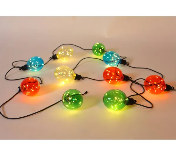 ALICE'S GARDEN Sapin Et Accessoire^Alice'S Garden Morphee - Guirlande Lumineuse Guinguette Exterieure Avec 10 Boules Lumineuses. 100 Led. A Piles