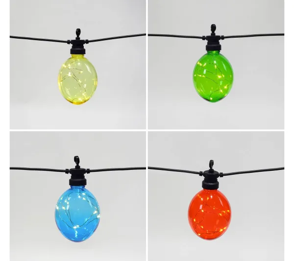 ALICE'S GARDEN Sapin Et Accessoire^Alice'S Garden Morphee - Guirlande Lumineuse Guinguette Exterieure Avec 10 Boules Lumineuses. 100 Led. A Piles
