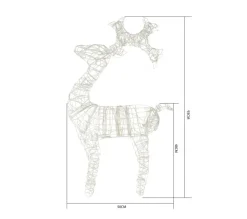 ALICE'S GARDEN Sapin Et Accessoire^Alice'S Garden Renne Lumineux Blanc 93Cm. 50 Leds Blanc Chaud