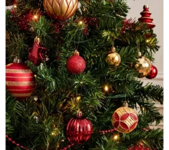ALICE'S GARDEN Sapin Et Accessoire^Alice'S Garden Sapin De Noël Artificiel Avec Kit De Décoration - Toronto 180Cm - Vert Avec Décorations Rouge Et Or