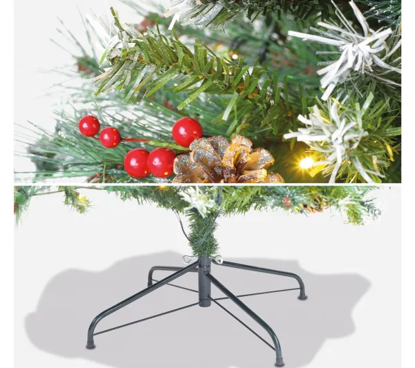 ALICE'S GARDEN Sapin Et Accessoire^Alice'S Garden Sapin De Noël Artificiel Deluxe De 180 Cm Avec Guirlande Lumineuse. Décorations Et Pied Inclus