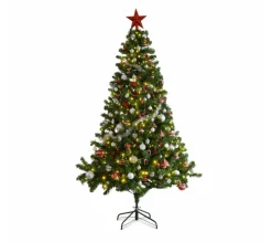 ALICE'S GARDEN Sapin Et Accessoire^Alice'S Garden Sapin De Noël Artificiel Avec Kit De Décoration - Ottawa 180Cm - Vert Avec Décorations Rouge.
