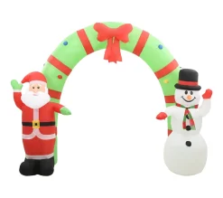 Cheap * Arche Gonflable Avec Pere Noël Et Bonhomme De Neige Led 223 Cm