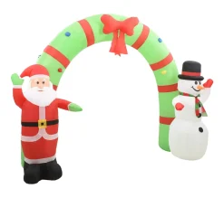 Cheap * Arche Gonflable Avec Pere Noël Et Bonhomme De Neige Led 223 Cm