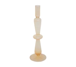 Best Sale ATMOSPHERA Bougeoir Chandelier En Verre Jaune H 29.5 Cm