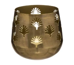 Flash Sale ATMOSPHERA Bougeoir Photophore En Metal Ajoure Dore D 14 Cm
