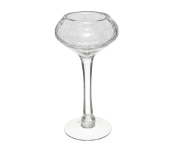 Best ATMOSPHERA Bougeoir Photophore Sur Pied En Verre Craquele H 30 Cm