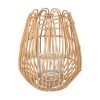 Fashion ATMOSPHERA Bougeoir Photophore En Rotin Et Metal D 18 X H 22 Cm