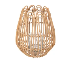 Fashion ATMOSPHERA Bougeoir Photophore En Rotin Et Metal D 18 X H 22 Cm