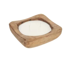 Hot ATMOSPHERA Bougie Parfumee Douceur De Lin 150 G Contenant En Bois De Manguier
