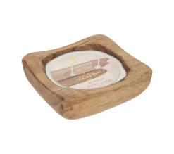 Hot ATMOSPHERA Bougie Parfumee Douceur De Lin 150 G Contenant En Bois De Manguier
