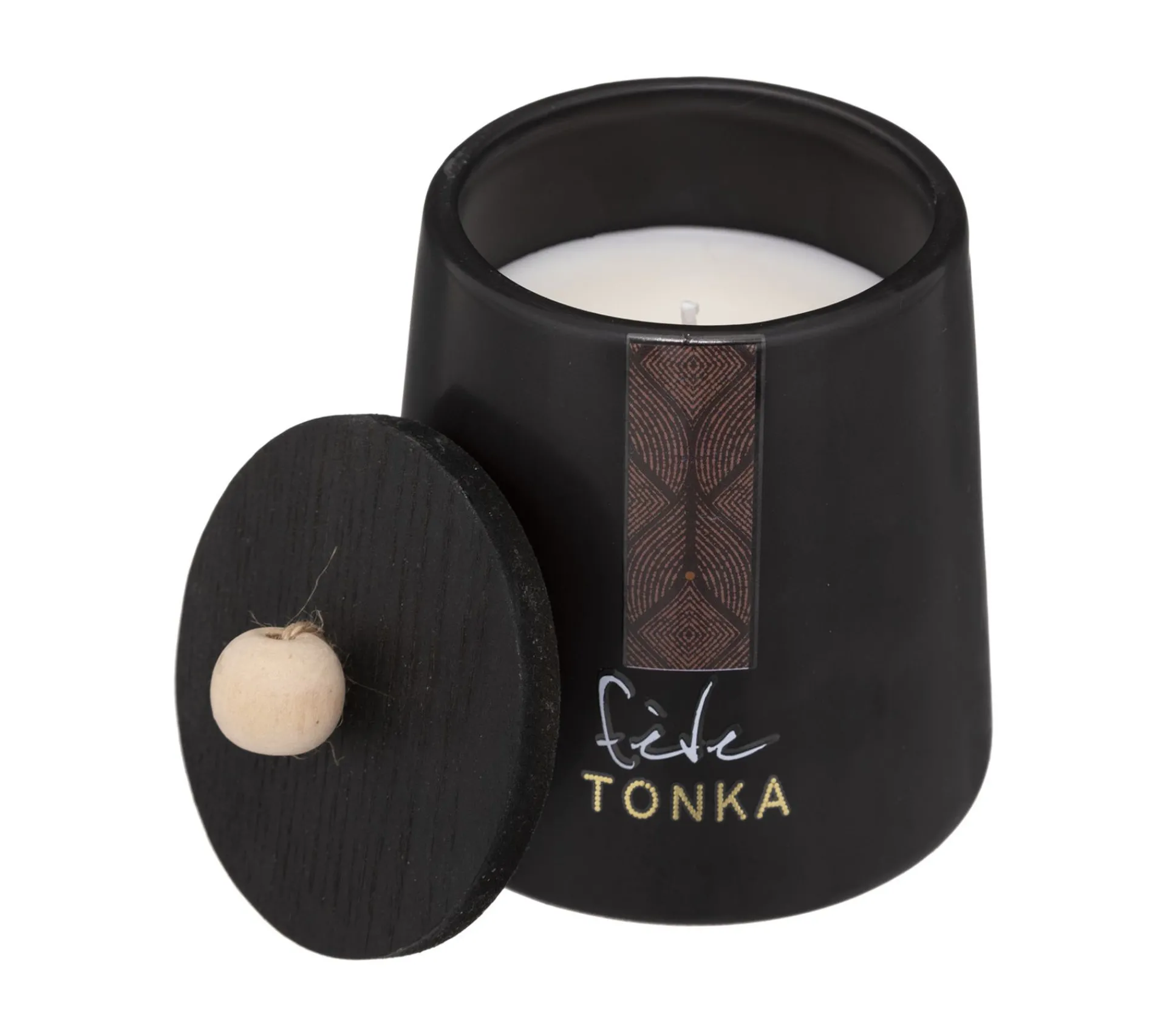 Store ATMOSPHERA Bougie Parfumee Dans Pot En Ceramique Noire Avec Couvercle 320 G