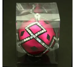 ATMOSPHERA Guirlande Et Boule De Sapin^ Boule De Noël Décoree - Fleur Et Diamant - Fuchsia