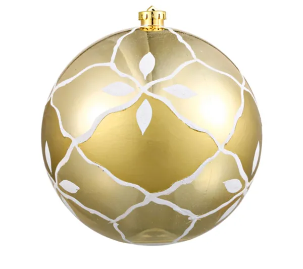 ATMOSPHERA Guirlande Et Boule De Sapin^ Boule De Noël Décoree - Diam. 190 Mm - Or Et Blanc