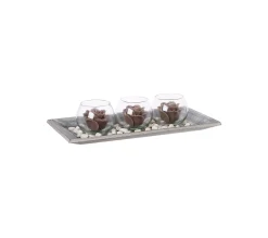 Best ATMOSPHERA Centre De Table 3 Photophores 3 Bougies Sur Plateau En Bois