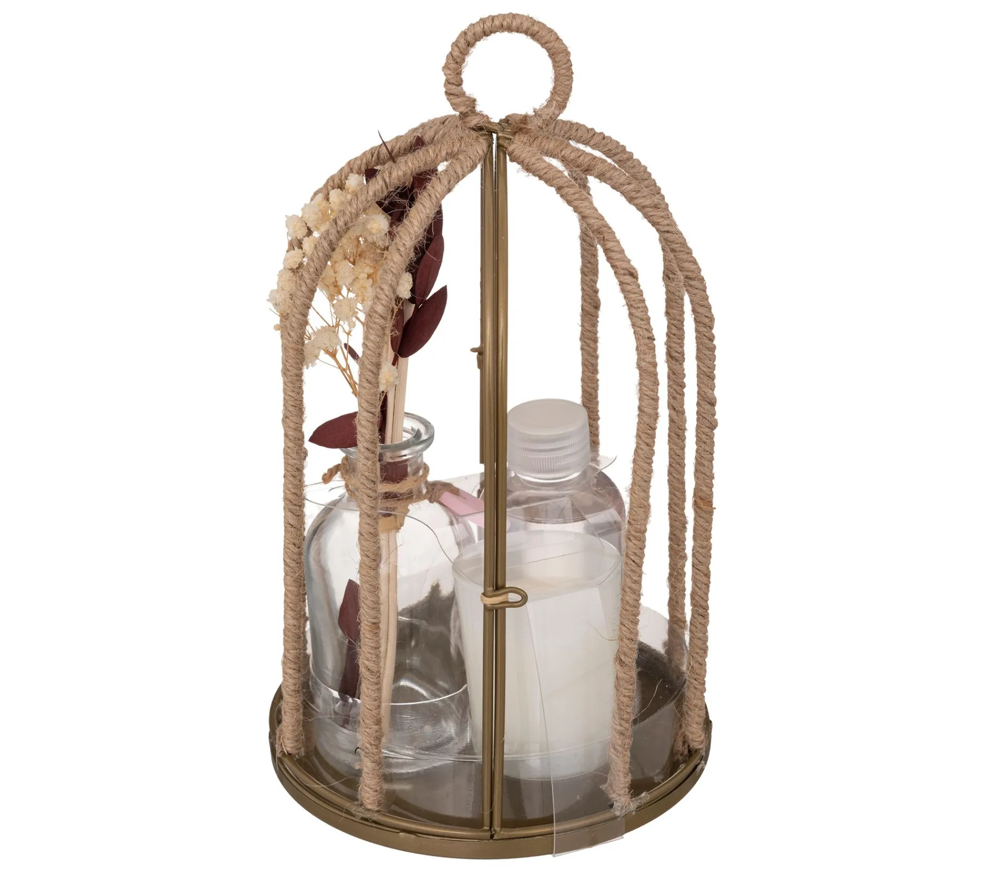 Flash Sale ATMOSPHERA Coffret Cage En Metal Diffuseur De Parfum Fleur De Lin Avec Batonnets Et Bougie