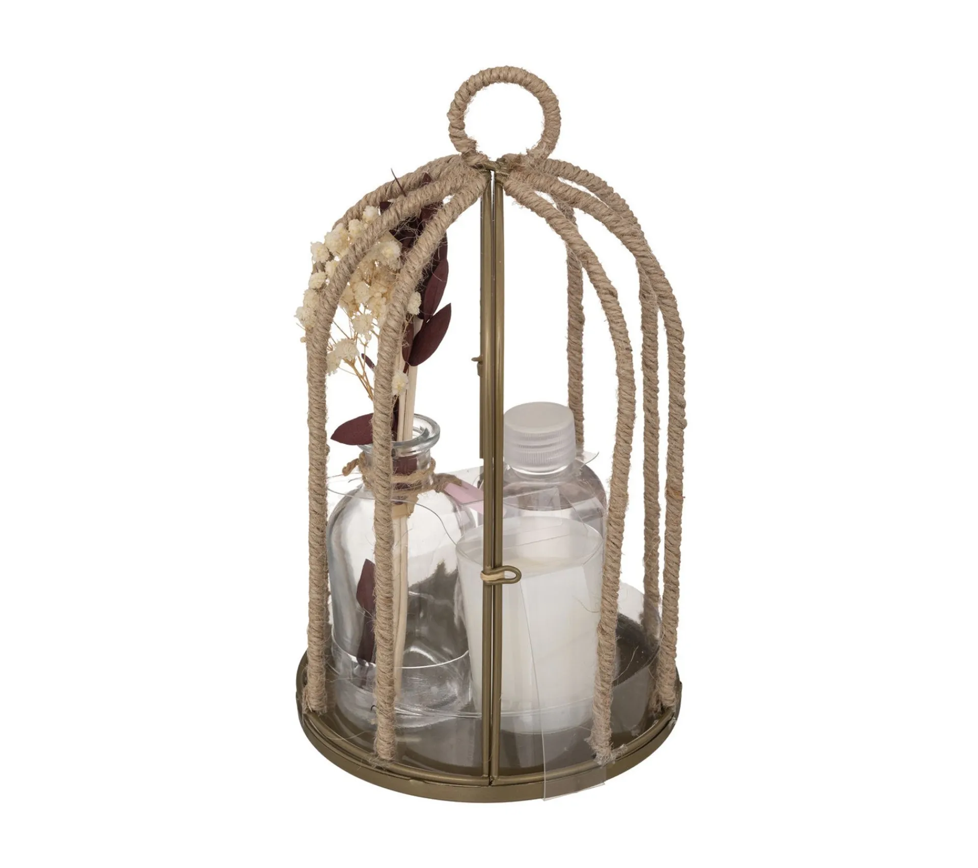 Flash Sale ATMOSPHERA Coffret Cage En Metal Diffuseur De Parfum Fleur De Lin Avec Batonnets Et Bougie