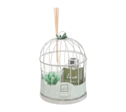 Hot ATMOSPHERA Coffret Senteur Eucalyptus Zen Cage En Metal , Diffuseur De Parfum Et Bougie Parfumee
