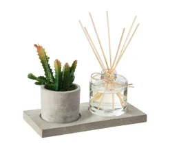 Store ATMOSPHERA Coffret Senteur Diffuseur De Parfum Et Plante Artificielle Parfumee Sur Plateau