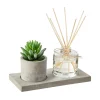 Fashion ATMOSPHERA Coffret Senteur Diffuseur De Parfum Et Plante Artificielle Parfumee Sur Plateau
