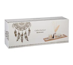 Best Sale ATMOSPHERA Coffret Senteur Bois De Gaiac Plateau, Diffuseur, Photophore, Bougie Et Accessoires