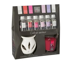 Discount ATMOSPHERA Coffret Senteur 8 Pieces 1 Brule Parfum 6 Flacons D'Huile Parfumee 1 Bougie Parfumee