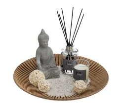 Clearance ATMOSPHERA Coffret Senteur Eucalyptus Plateau, Diffuseur, Bougie, Cactus Et Accessoires