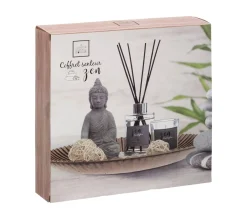 Clearance ATMOSPHERA Coffret Senteur Eucalyptus Plateau, Diffuseur, Bougie, Cactus Et Accessoires