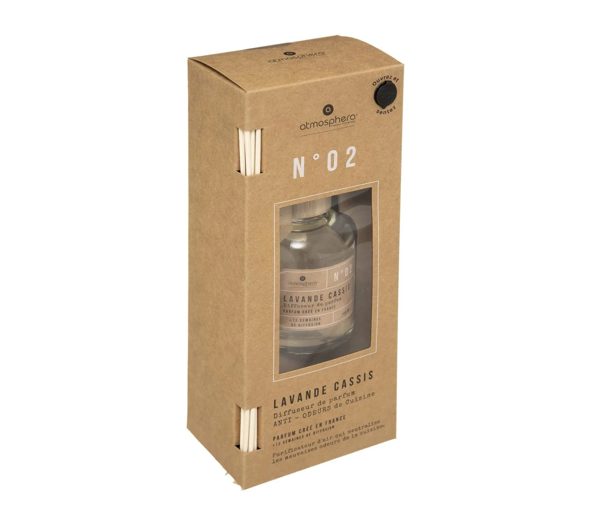 Cheap ATMOSPHERA Diffuseur De Parfum Lavande Cassis 150 Ml - 6 Batonnets - Anti-Odeurs De La Cuisine