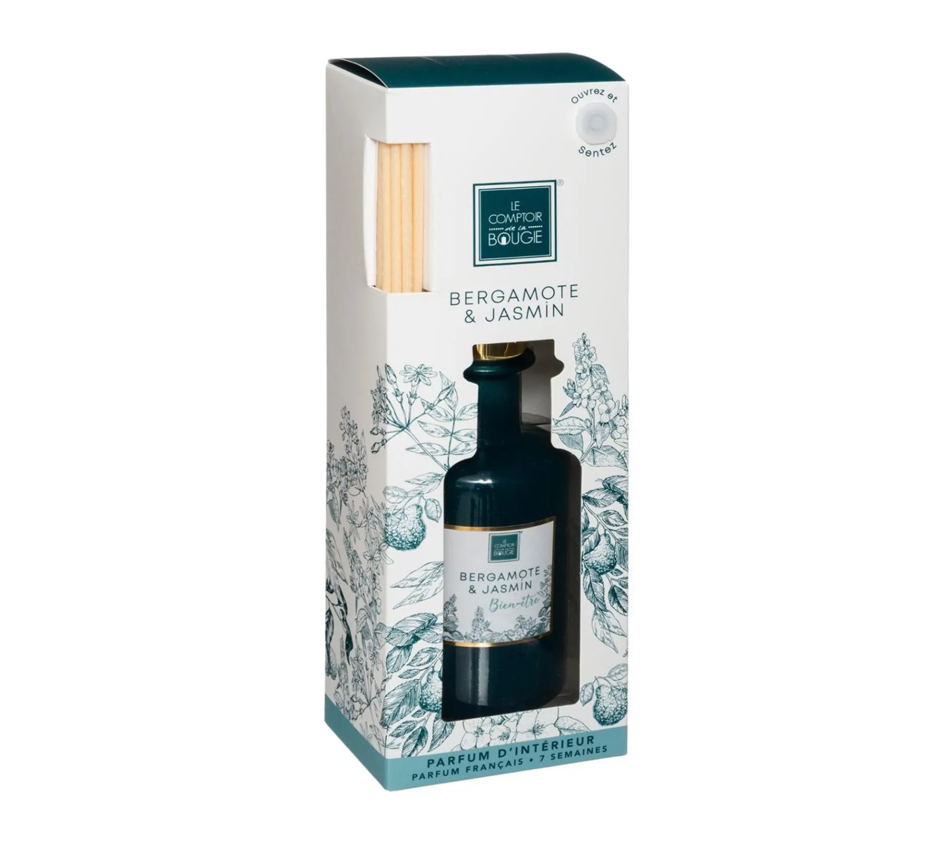 Best Sale ATMOSPHERA Diffuseur De Parfum Bergamote Et Jasmin 200 Ml Avec 8 Batonnets En Rotin