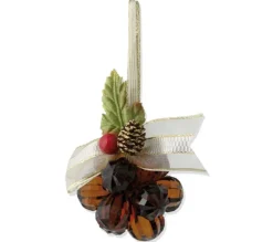 ATMOSPHERA Guirlande Et Boule De Sapin^ Fleur De Noël En Acrylique 12 Perles - Ambre
