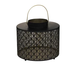 Flash Sale ATMOSPHERA Lanterne En Metal Ajoure Noir Et Dore D. 25 X H. 21,5 Cm