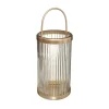 Online ATMOSPHERA Lanterne En Verre Strie Et Metal Dore H 30 Cm