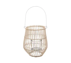 Flash Sale ATMOSPHERA Lanterne Photophore En Rotin Et Metal Bougeoir En Verre D 18 X H 21,5 Cm