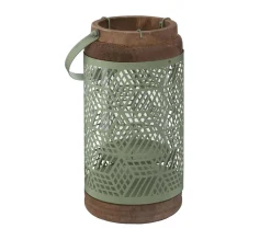 Clearance ATMOSPHERA Lanterne Photophore En Metal Ajoure Bougeoir En Verre D 14 X H 25 Cm
