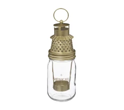 Cheap ATMOSPHERA Lanterne Photophore Bougeoir En Verre Et Metal Dore D 8 X H 21.5 Cm