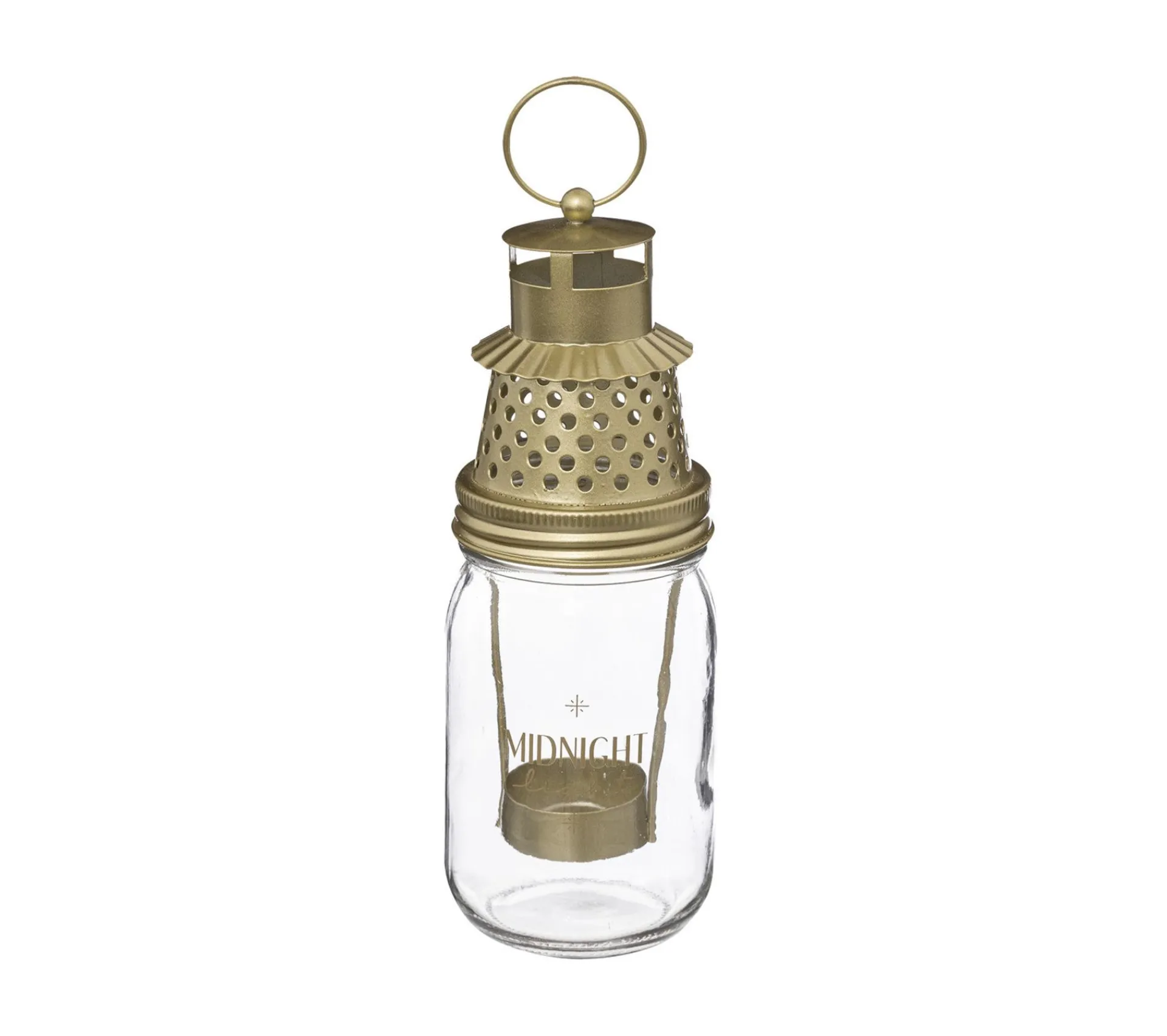 Cheap ATMOSPHERA Lanterne Photophore Bougeoir En Verre Et Metal Dore D 8 X H 21.5 Cm