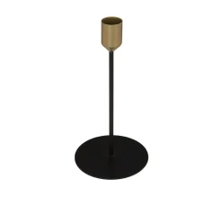 Online ATMOSPHERA Lot De 2 Bougeoirs Chandeliers En Metal Noir Et Dore
