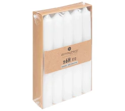 New ATMOSPHERA Lot De 10 Bougies Batons Blanc H 16 Cm