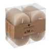 New ATMOSPHERA Lot De 4 Bougies Votive Rustique Taupe D 4.5 Cm