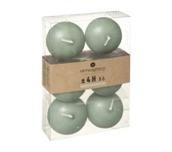 Hot ATMOSPHERA Lot De 6 Bougies Flottantes Vert Eucalyptus D. 4,5 X H. 2,5 Cm