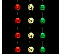 ATMOSPHERA Guirlande Et Boule De Sapin^ Lot De 12 Grelots Brillants - Rouge, Vert Et Or
