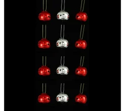 ATMOSPHERA Guirlande Et Boule De Sapin^ Lot De 12 Grelots Brillants - Rouge Et Argent