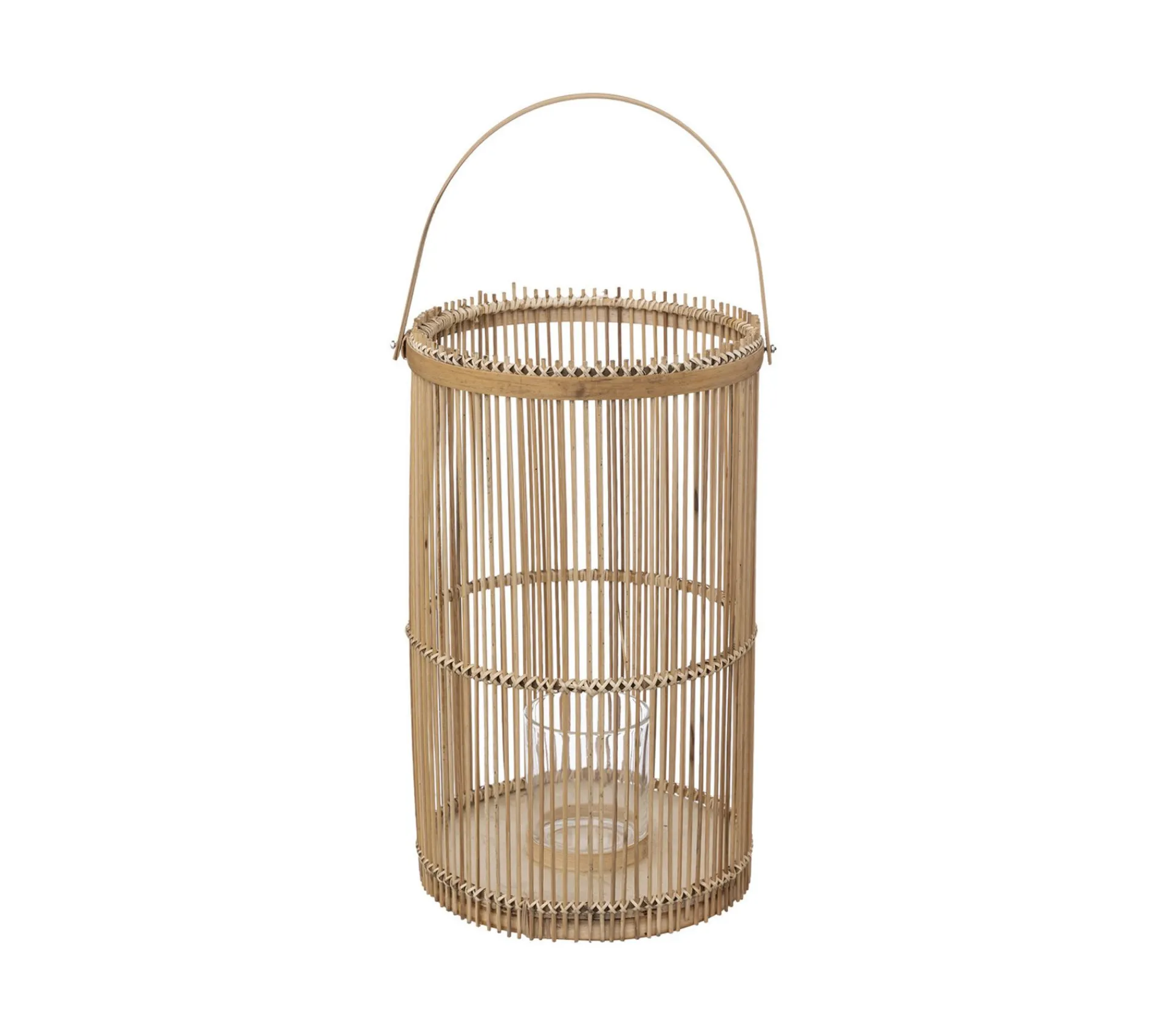 Best ATMOSPHERA Lot De 2 Lanternes Photophore En Bambou Bougeoirs En Verre
