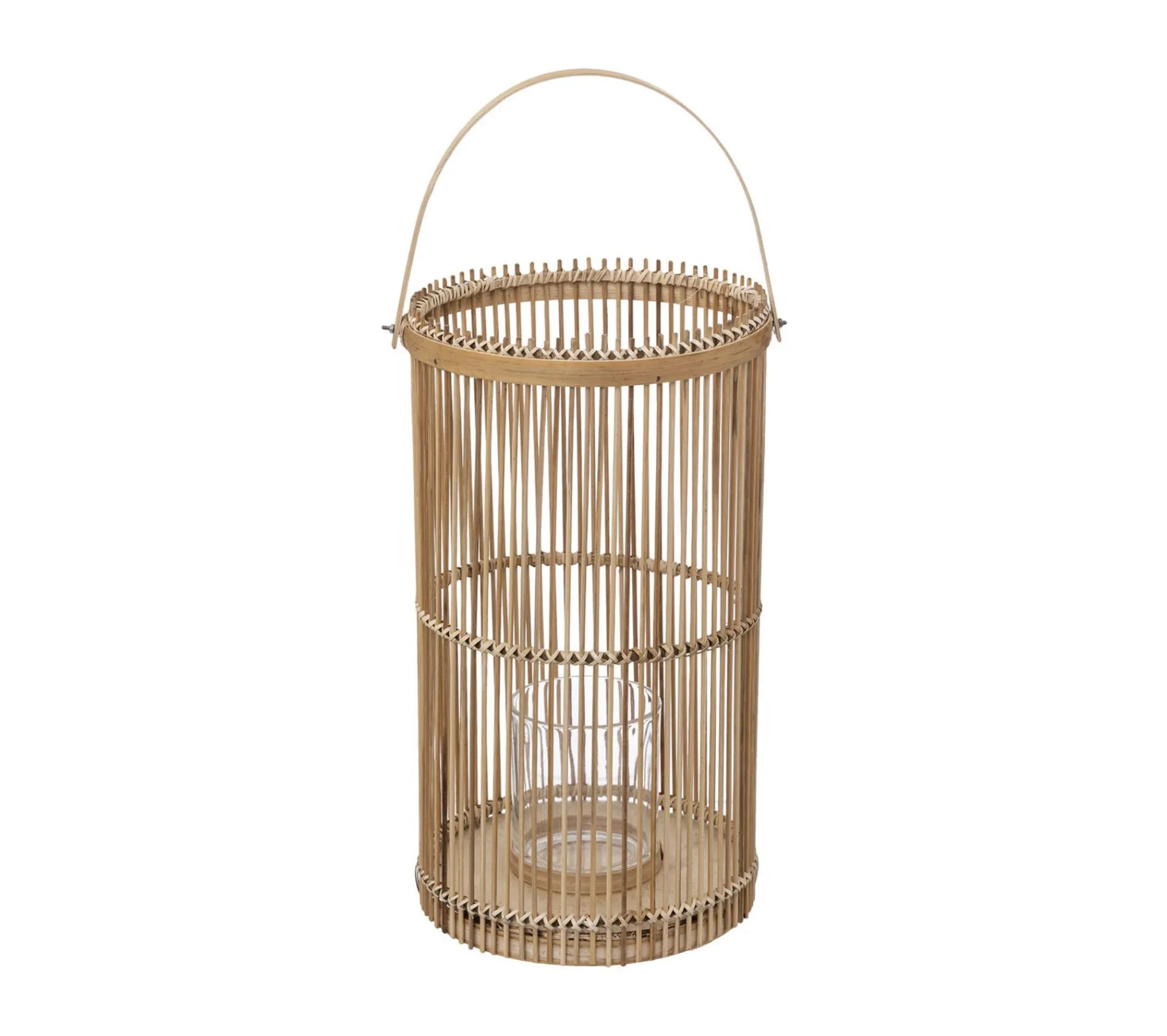 Best ATMOSPHERA Lot De 2 Lanternes Photophore En Bambou Bougeoirs En Verre