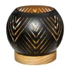 Fashion ATMOSPHERA Photophore Boule Led En Bois Et Metal