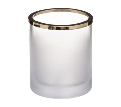 Cheap ATMOSPHERA Photophore En Verre Givre Transparent Et Metal Dore D 10 X H 12 Cm