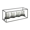 Clearance ATMOSPHERA Set 4 Bougeoirs Photophores En Verre Avec Support En Metal