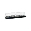 Hot ATMOSPHERA Set 4 Photophores En Verre Sur Plateau En Bois